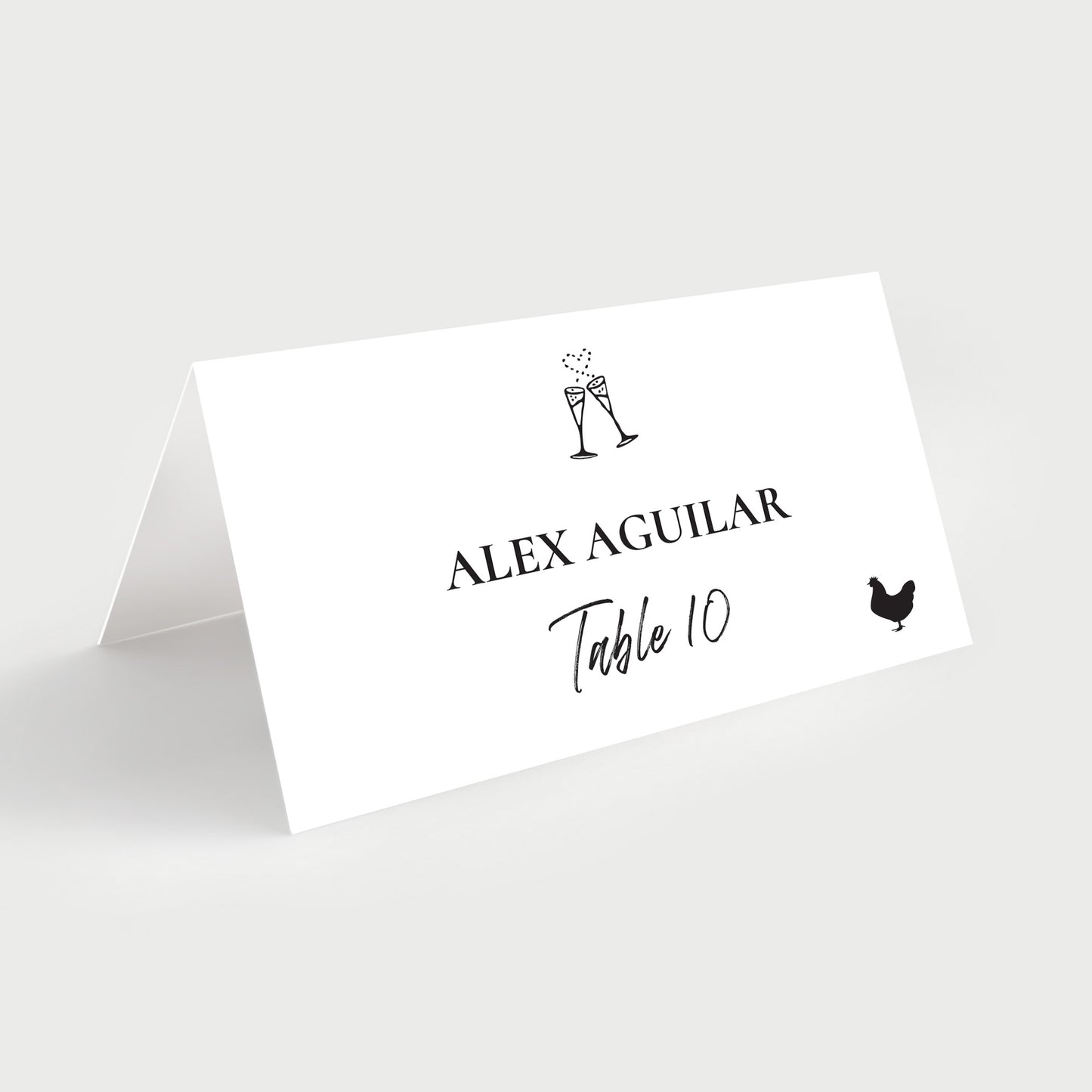 Wedding Place Cards Folded