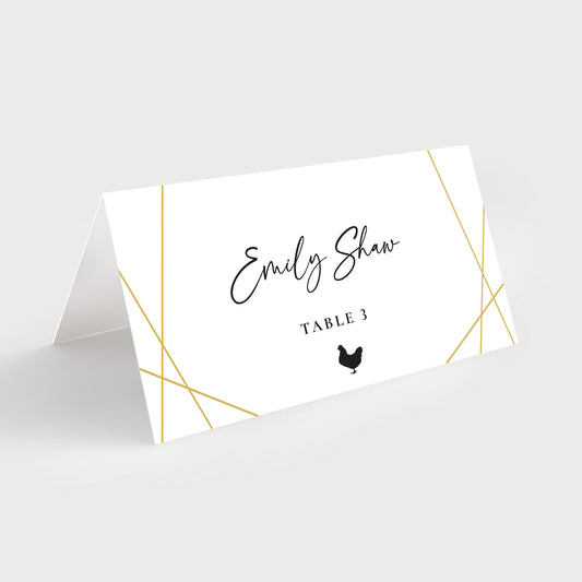 Gold Lines Place Cards personalized