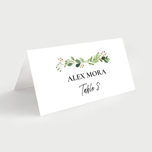 Greenery Wedding Place Cards
