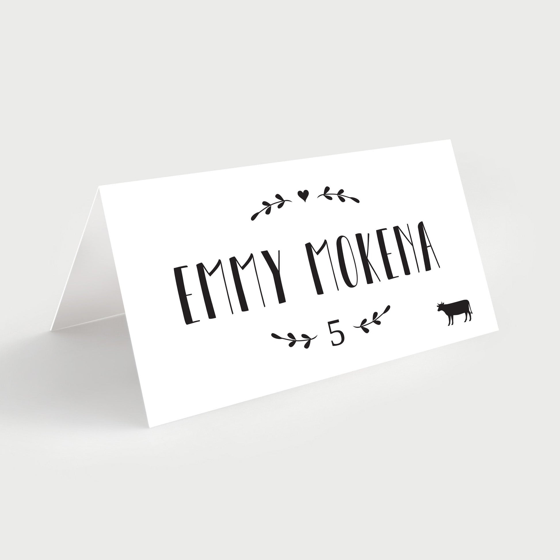 able Name Cards with meal icons