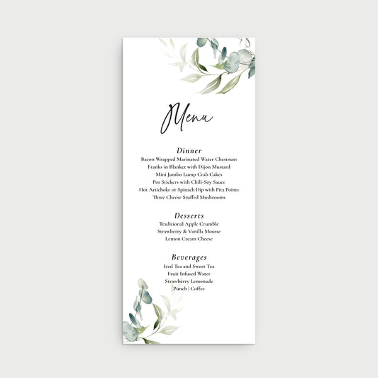 Eucalyptus Menu Cards