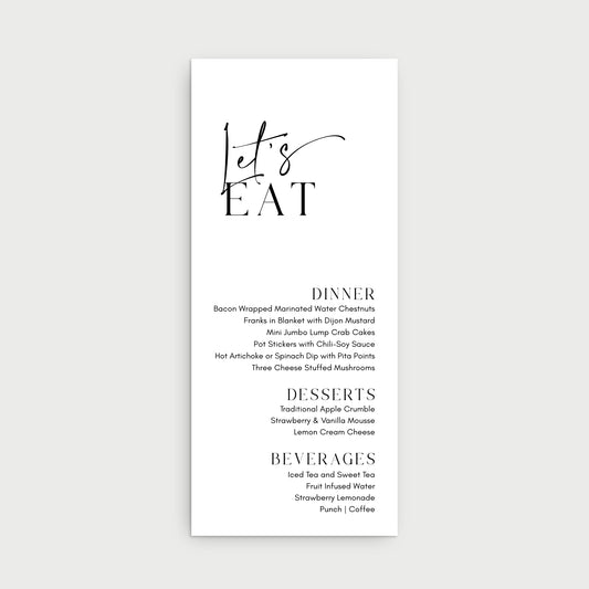 Elegant Menu Cards