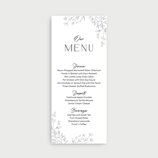 Garden Menu Cards
