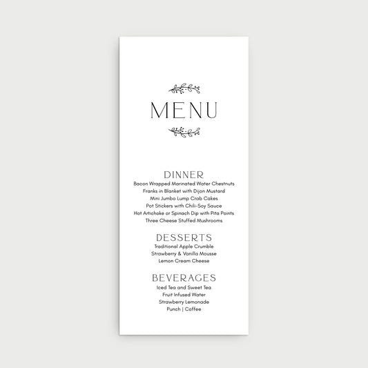 Rustic Menu Cards