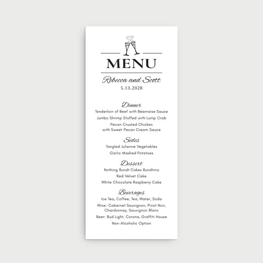 Party Menu Cards