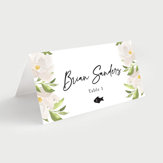 floral wedding place cards