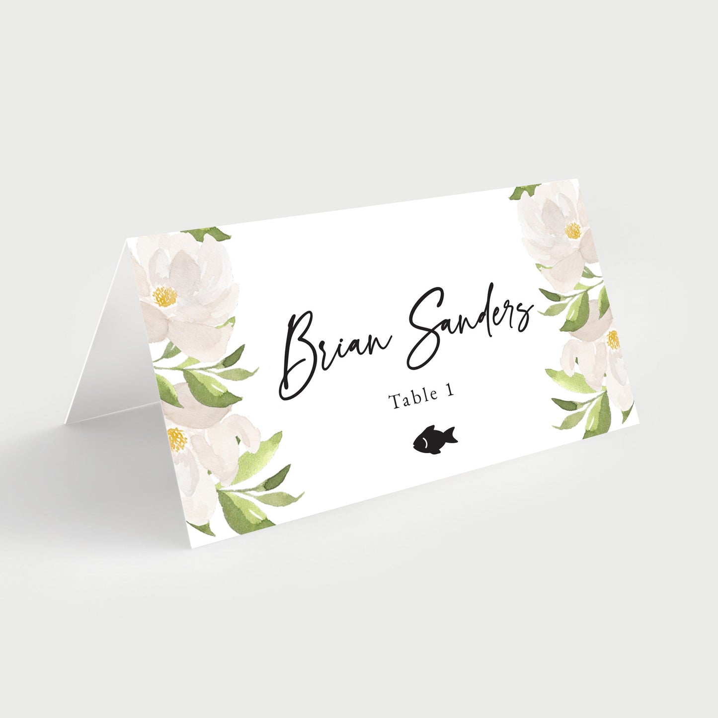 floral wedding name place cards