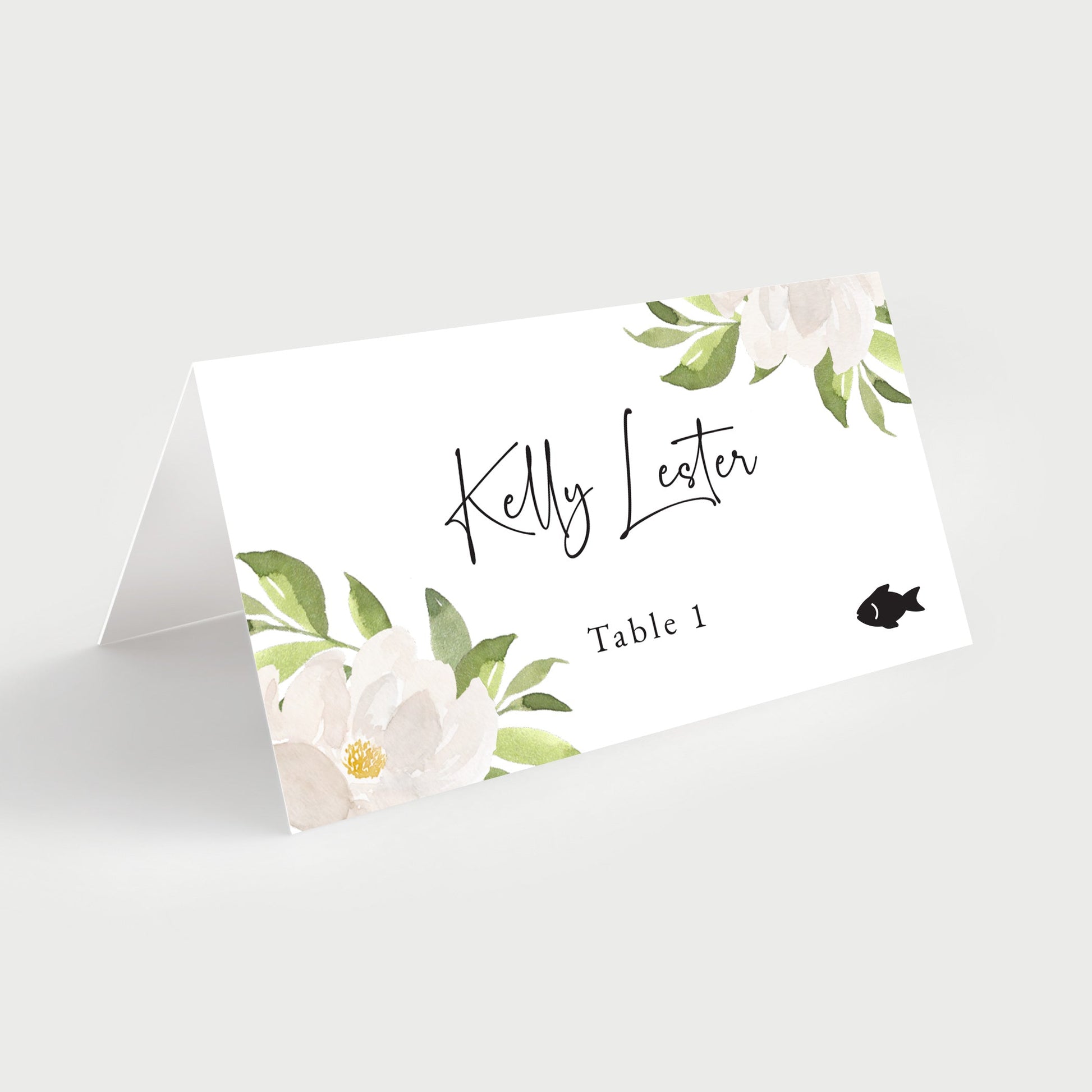 Greenery Wedding Name Place Cards