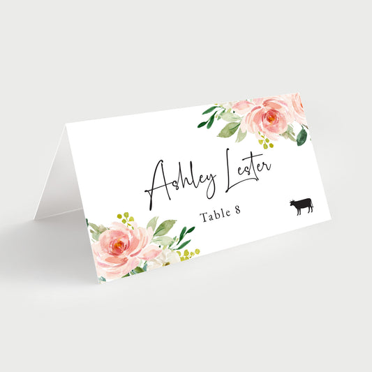 Floral place Cards for Wedding