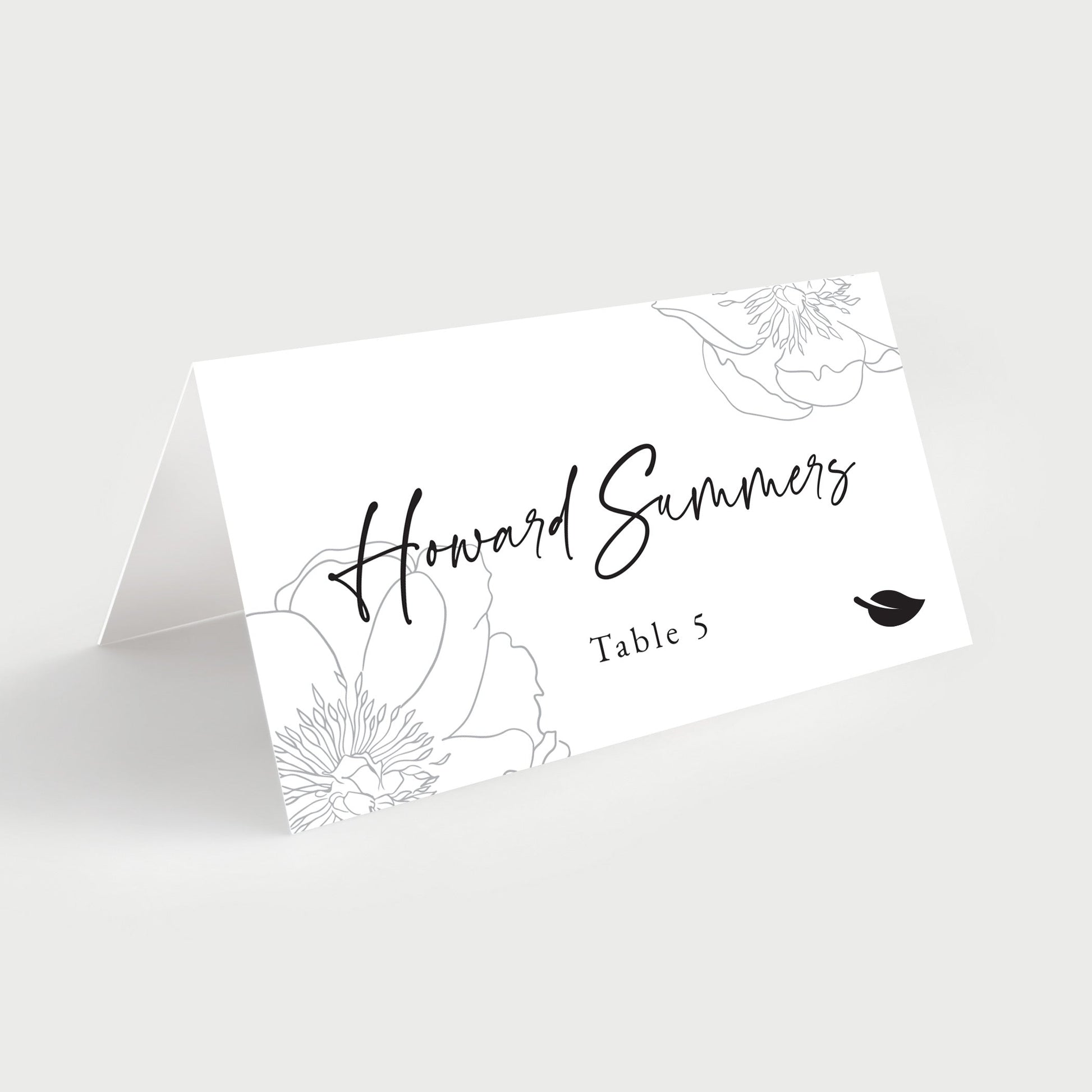 Flowers Name Place Cards