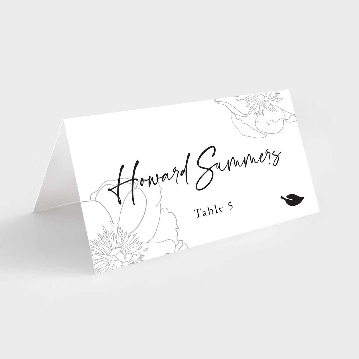 Flower Wedding Name Cards