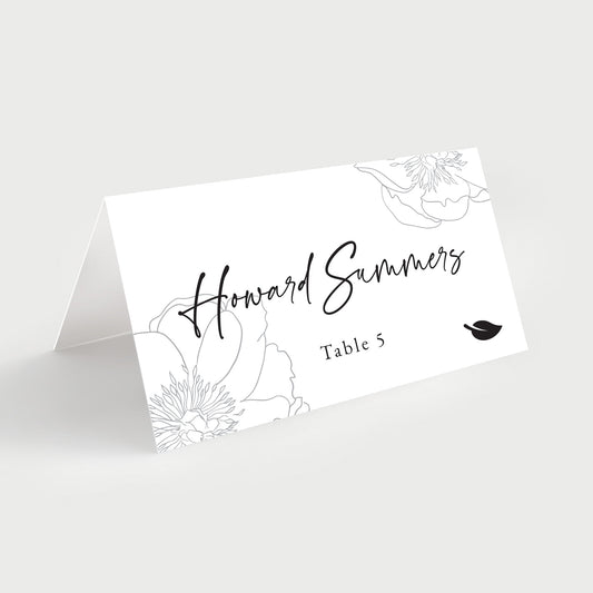 Flower Wedding Name Cards