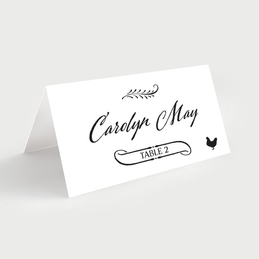 Wedding Name Cards Rustic 