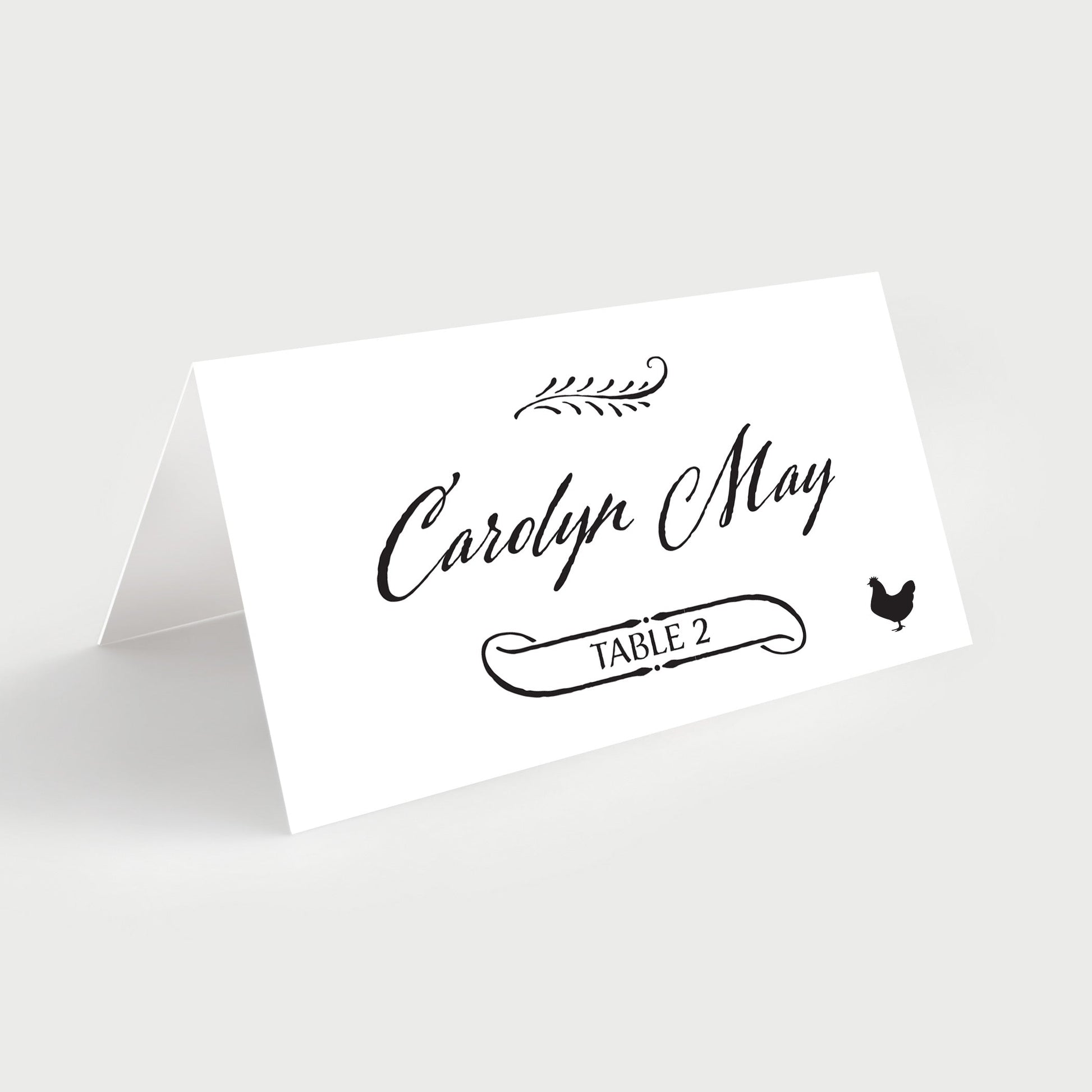 Country Rustic Names Place Cards