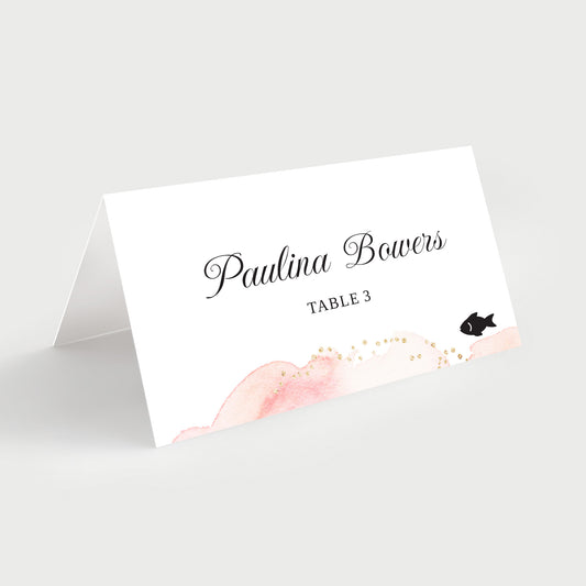 Pink and Gold Quinceanera Place Cards