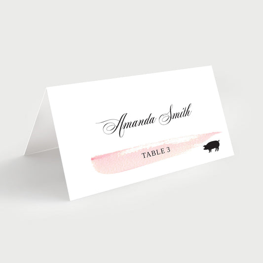 pink names place cards
