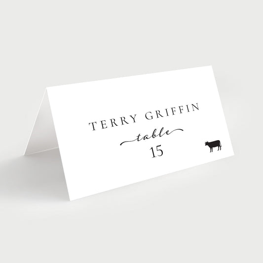 Folded Name Place Cards Personalized