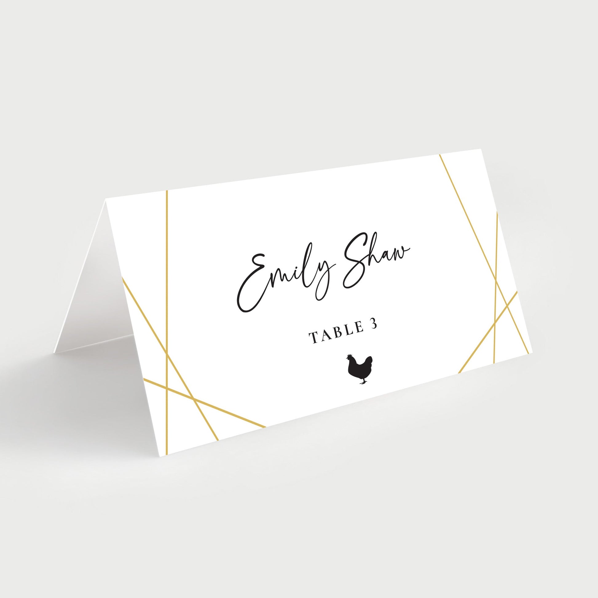 Gold Lines Name Place Cards personalized