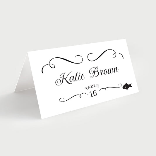 Wedding Name Place Cards folded